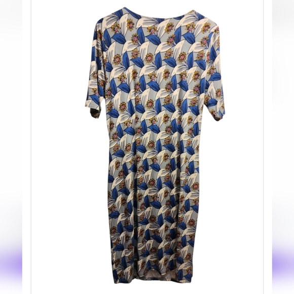 Boden Ruth Floral Faux Wrap Dress Womens Blue V-Neck Short Sleeve Knee Length 16 - Picture 10 of 10